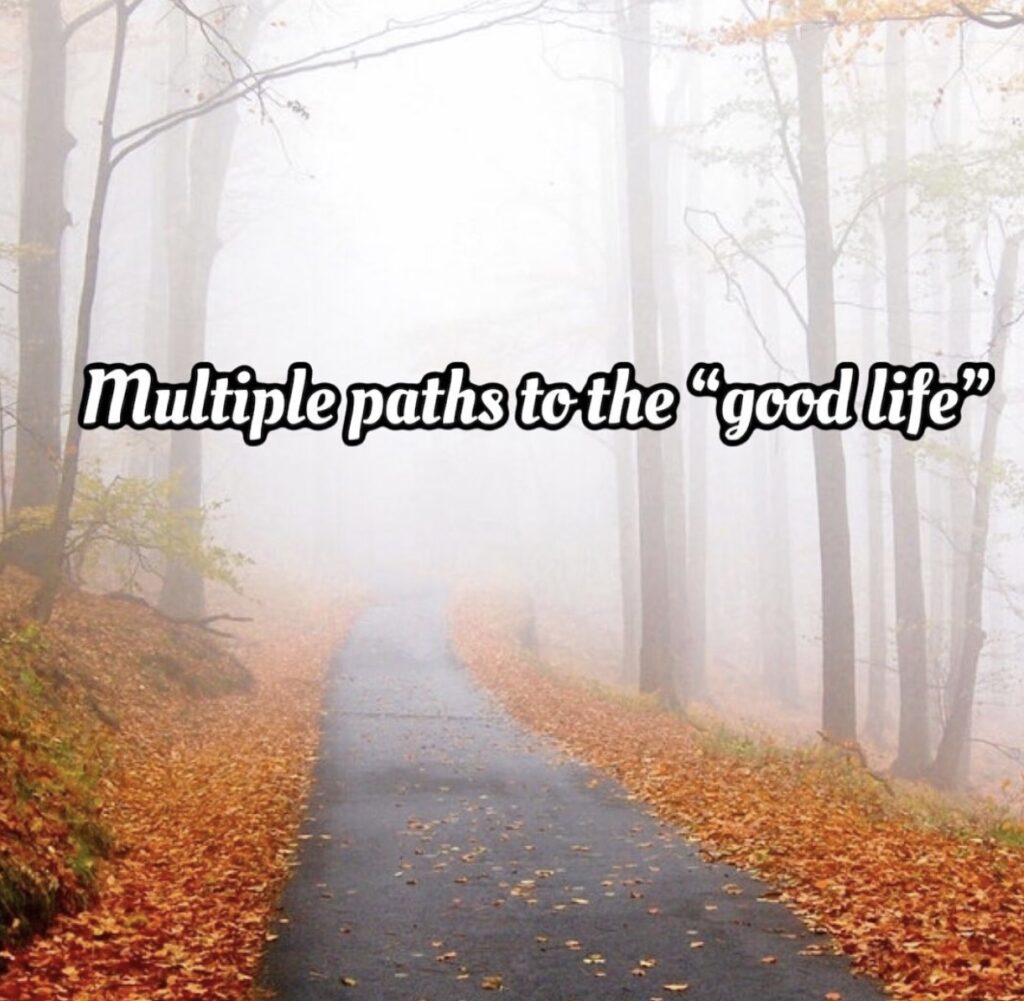 multiple paths to the “good life”